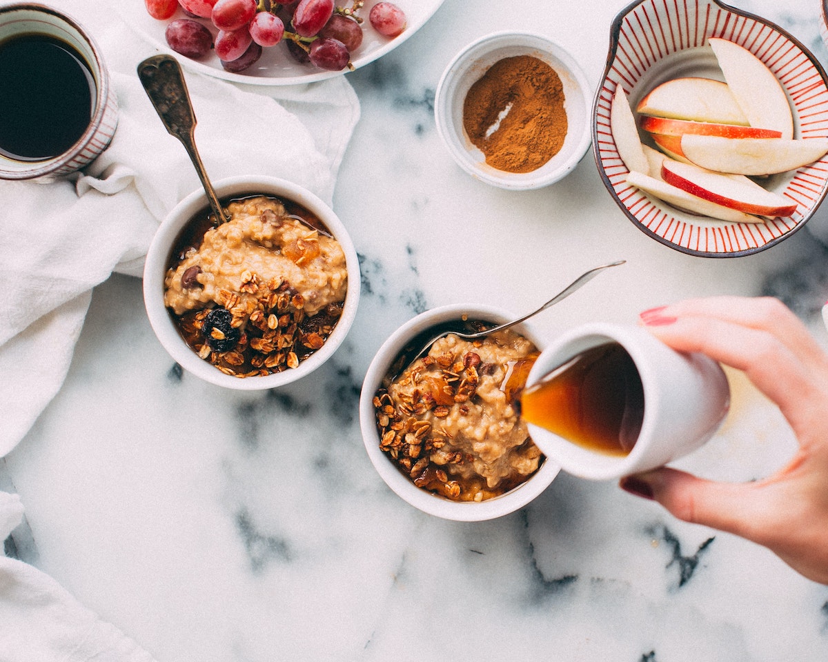 porridge with carrot,cinnamon and syrup