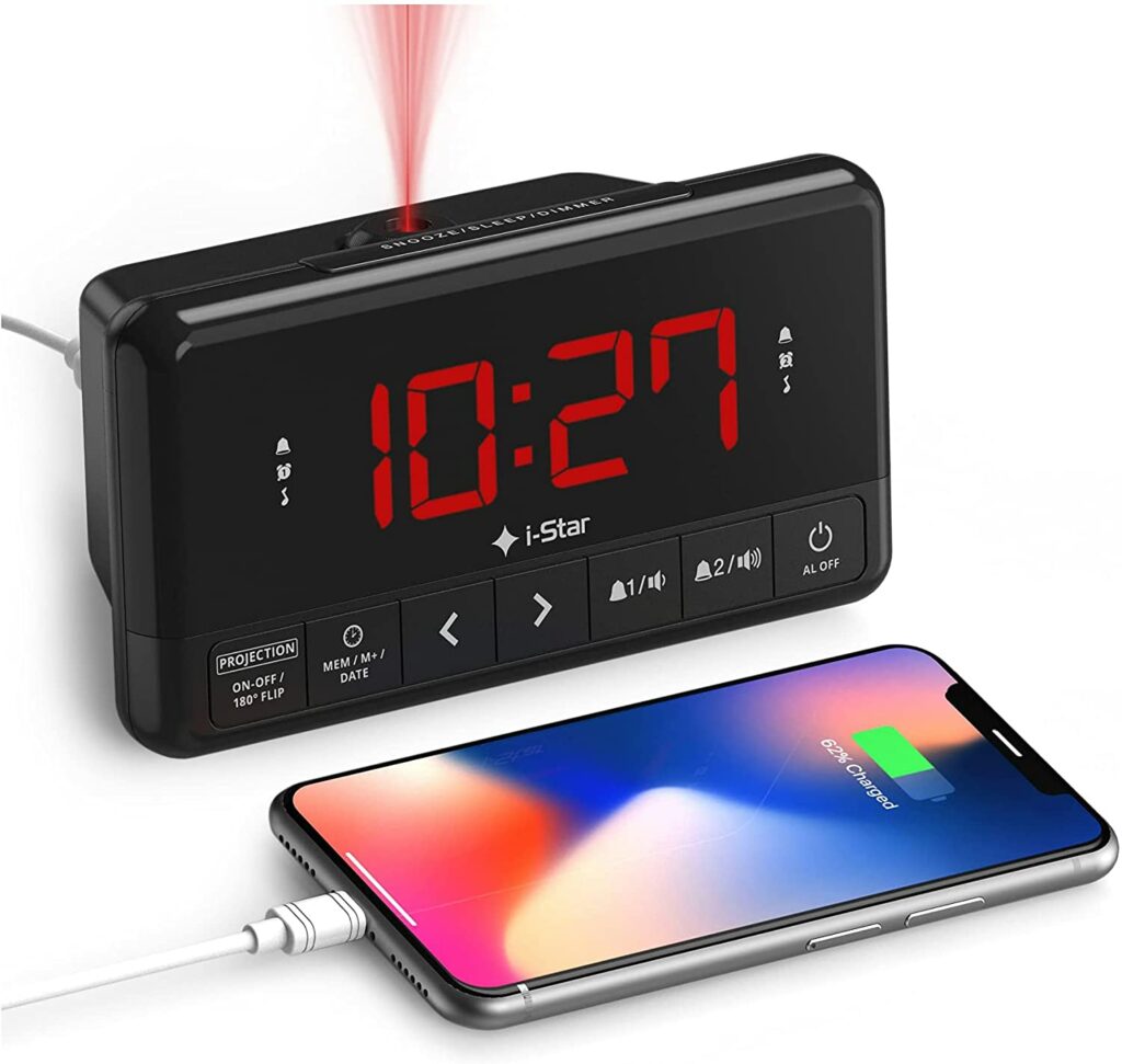 Projection alarm clock. Gifts for university students