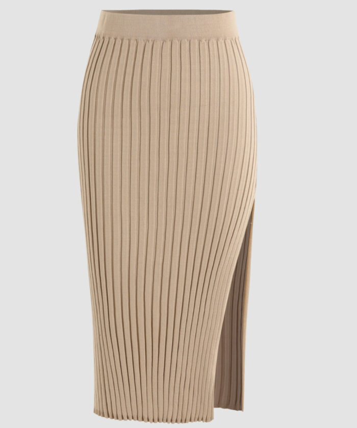 knitted broown skirt Cider light academia