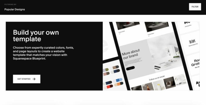 Screenshot of portfolio templates squarespace