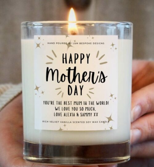 personalised mother's day candle from notonthehighstreet - personalised mother's day gifts under £20