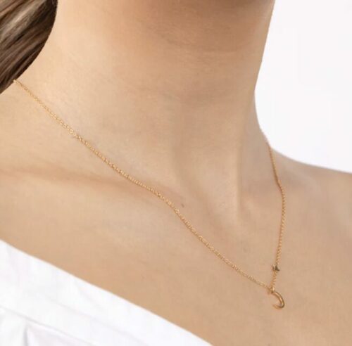 Gold Plated Sterling Silver Asymmetrical Celestial Necklace lovisa - mother's day jewellery gifts under £20