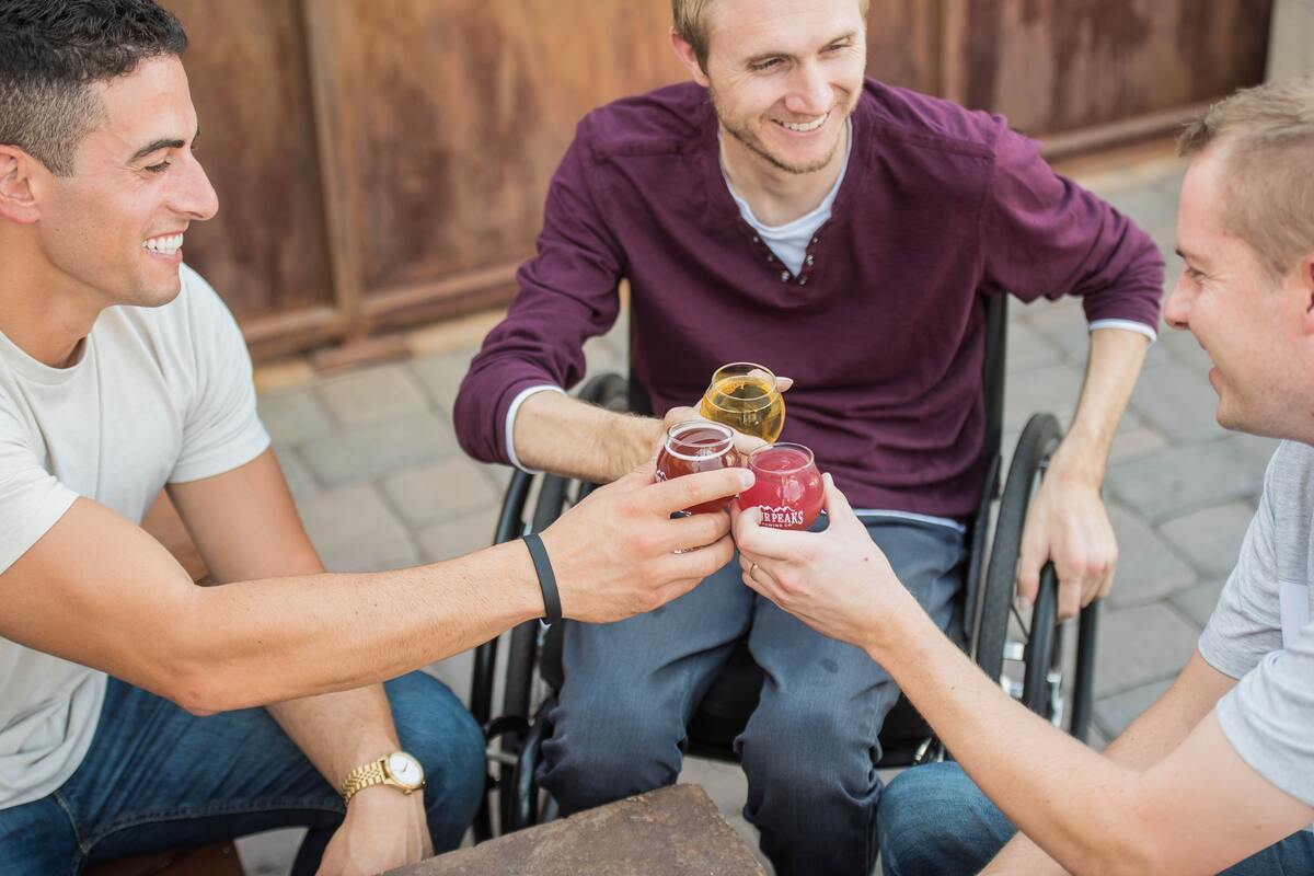 guys drinking at a pub