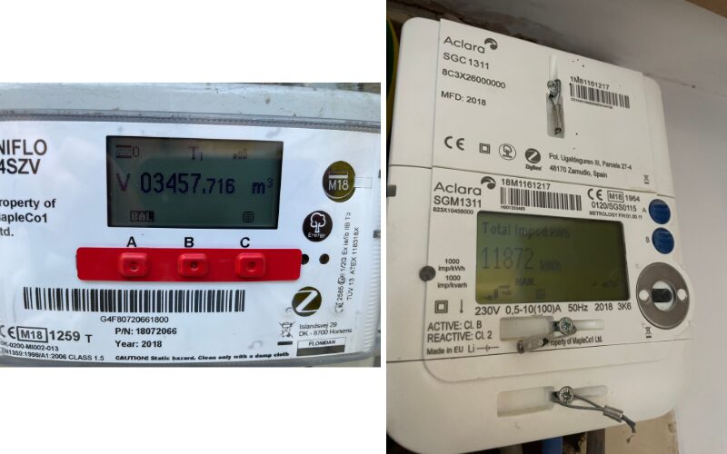 Image of a traditional gas meter and electricity meter