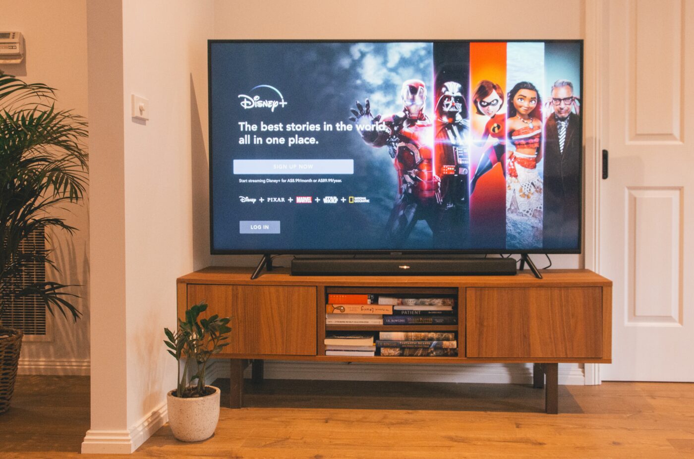 best horror movies on disney plus - tv displaying disney plus