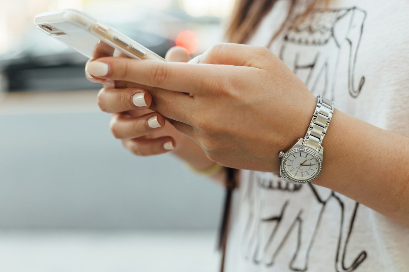 Hands holding a smart phone