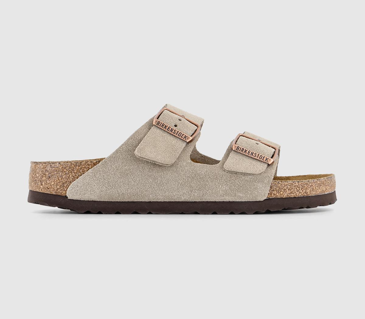 Birkenstock Women's Arizona Two Strap Sandals Suede Taupe, 8