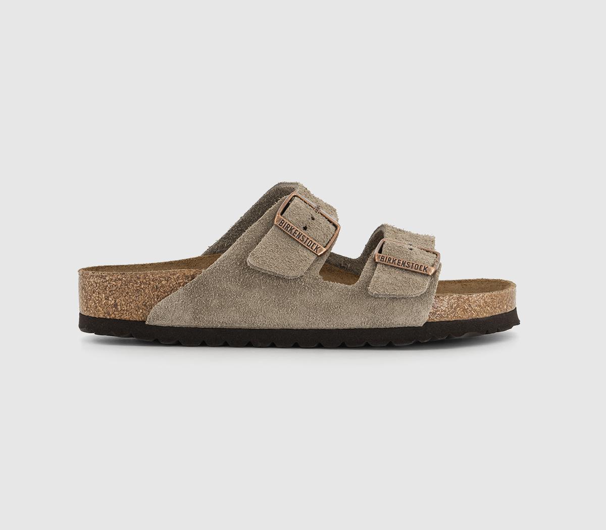 Birkenstock Mens Arizona Two Strap Sandals Taupe Suede Natural, 11.5