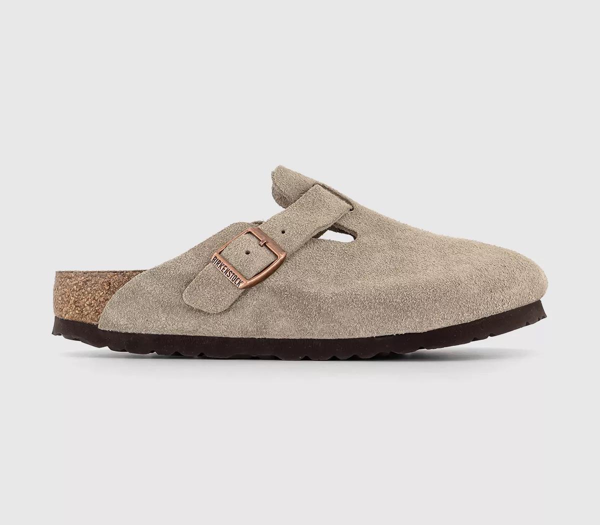 Birkenstock Boston Clogs M Suede Taupe Natural, 11.5