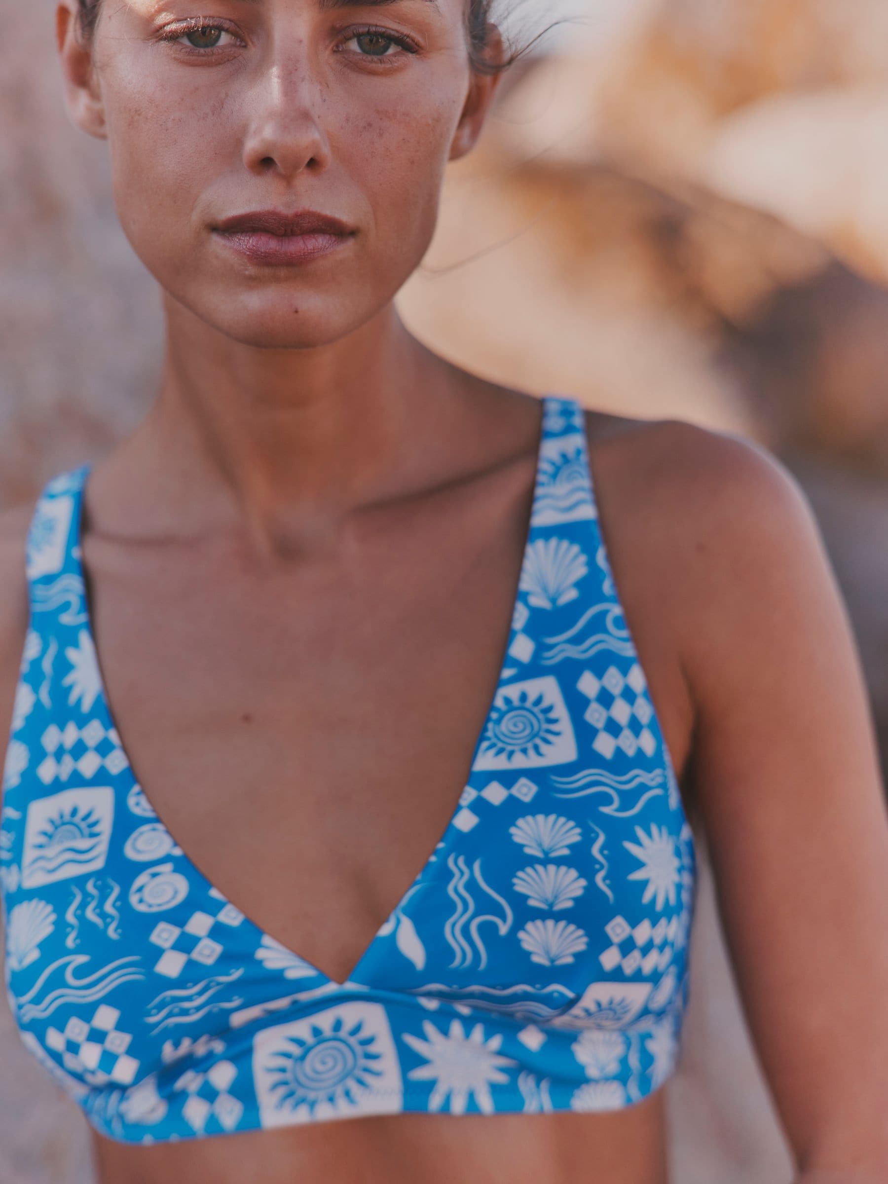 FatFace Blue MCS Bikini Crop Top