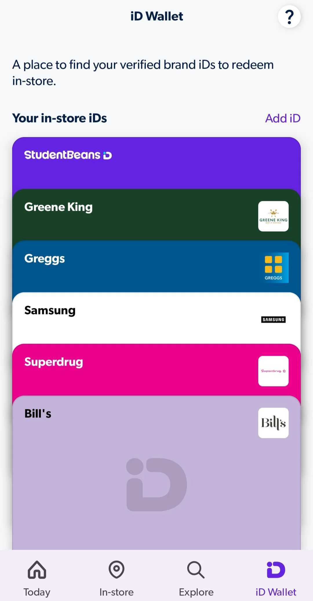StudentBeans iD wallet